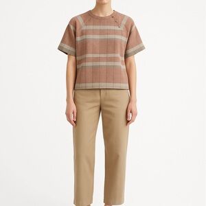 VINTAGE ACT III Boxy Stripe Cotton Blouse | Size 12 | Button Detail | USA Made